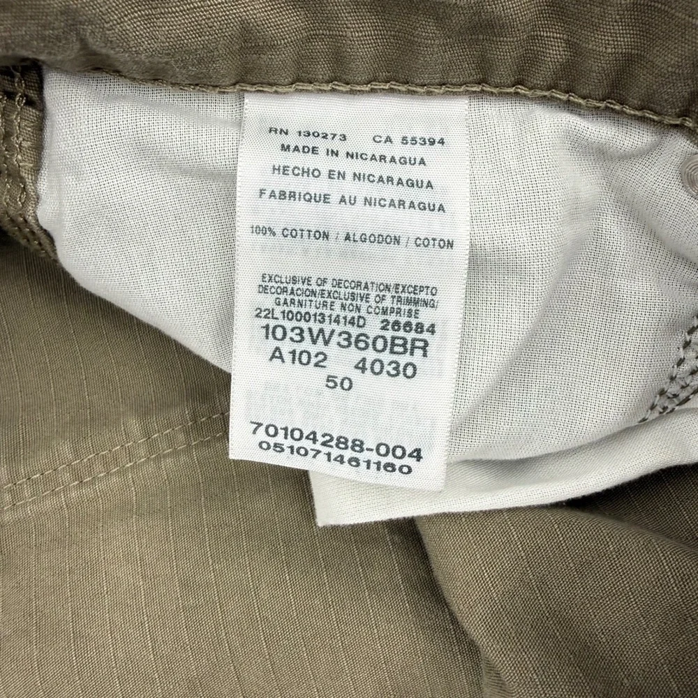 WRANGLER 50 Riggs Workwear Cargo Shorts Brown Ripstop Utility Carpenter Rugged